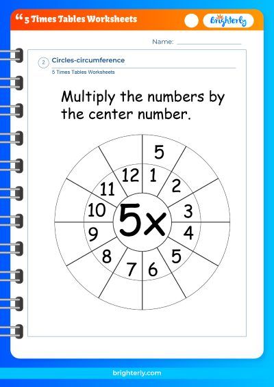 Five Times Table Worksheet