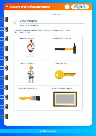 Measurement Worksheets For Kindergarten Free