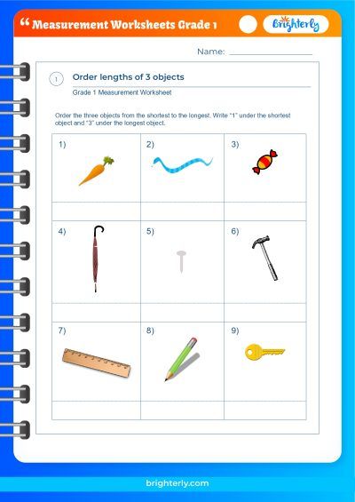 Measurement Worksheet For First Grade