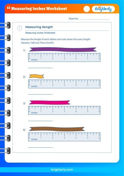 Measuring In Inches Worksheet Answer Key
