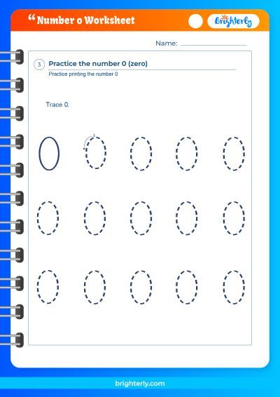 Number 0 Preschool Worksheets