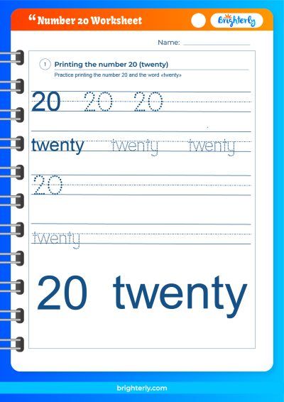 Number 20 Worksheets For Preschool