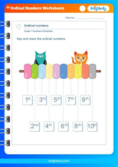 Ordinal Numbers Worksheets For Kids
