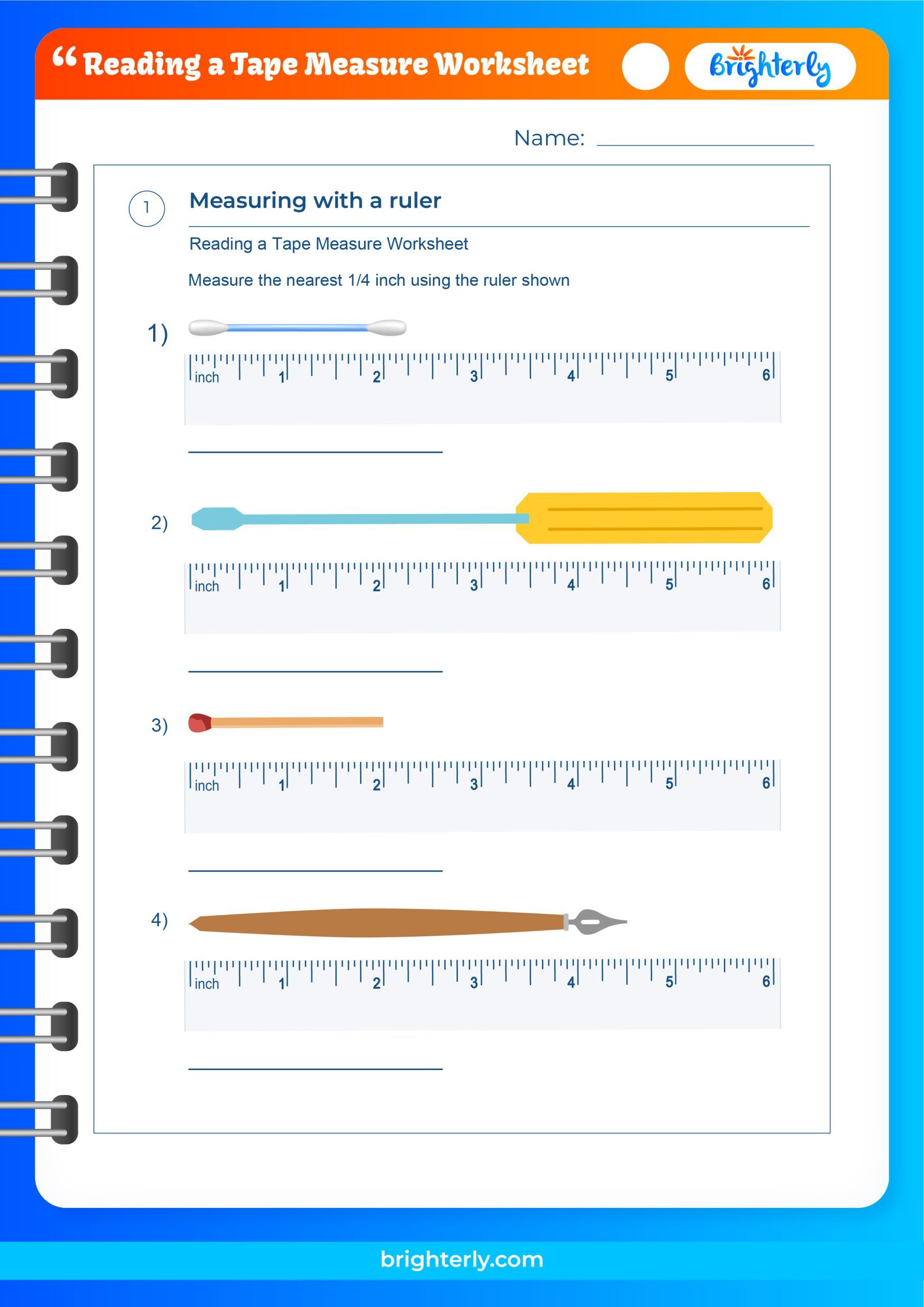 Free Reading a Tape Measure Worksheets [PDFs] Brighterly