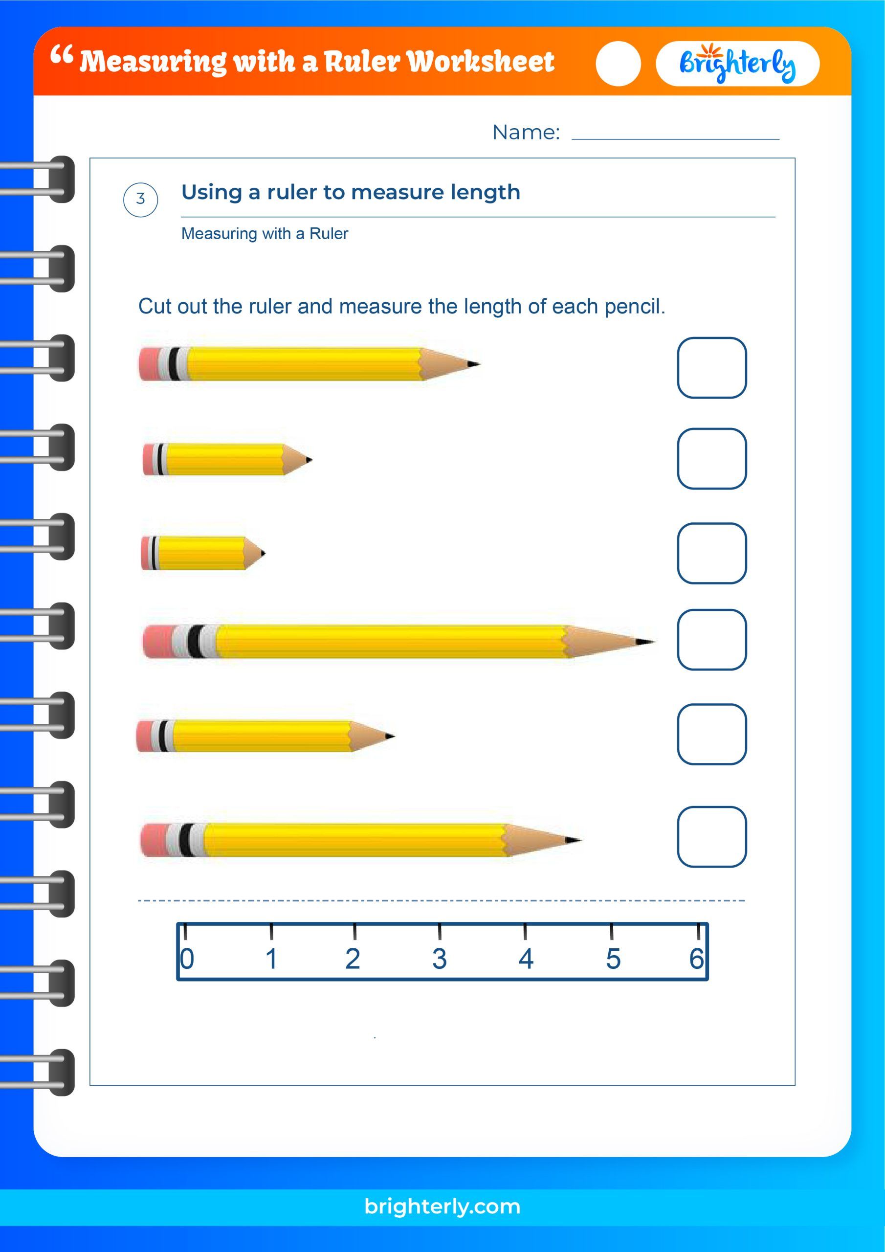 Free Printable Ruler Measurements Worksheets For Kids Pdfs