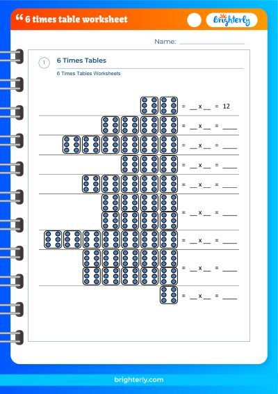 Multiplication Worksheets For 6 Times Tables