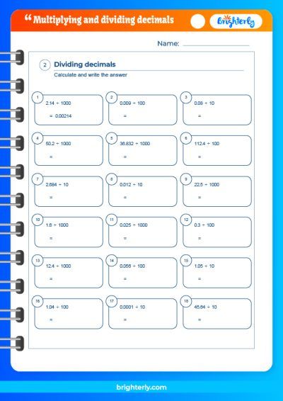 Multiplication And Division Of Decimals Worksheets