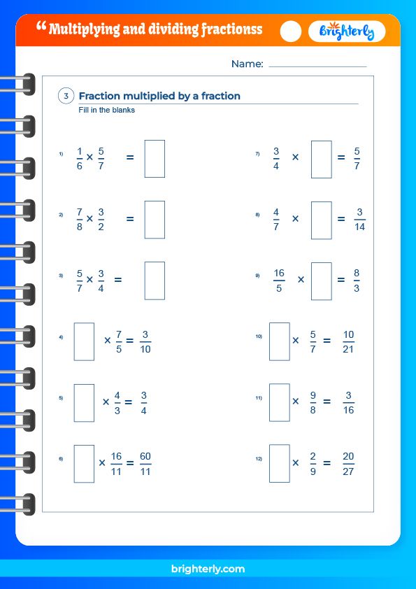 Free Multiplying And Dividing Fractions Worksheets for Kids [PDFs]