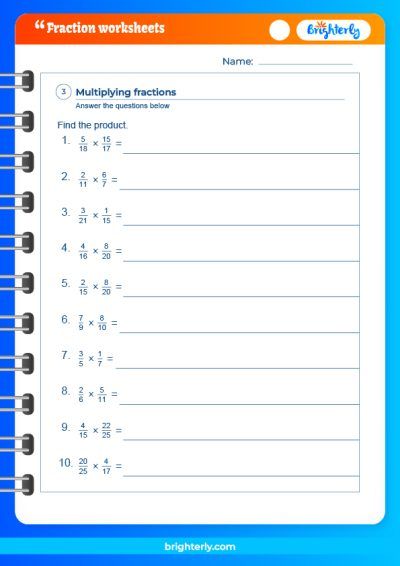 Fractions Worksheets Grade 6