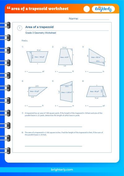 Area Of A Trapezoid Worksheet Answer Key