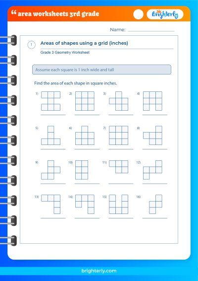 Finding Area 3rd Grade Worksheets