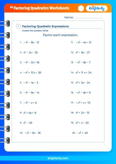 Factoring Ax2 Bx C Worksheet Answers