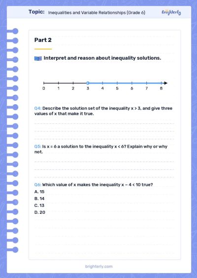6th Grade Algebra Worksheets