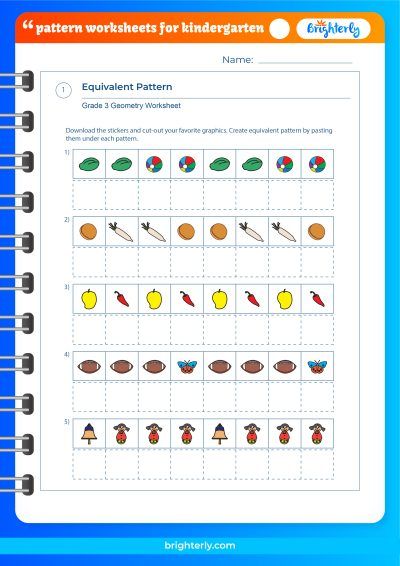 Patterns Worksheets For Kindergarten