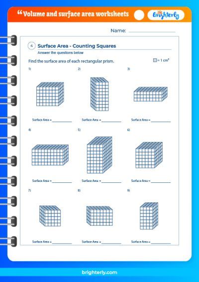 Volume And Surface Area Worksheets Grade 7 PDF