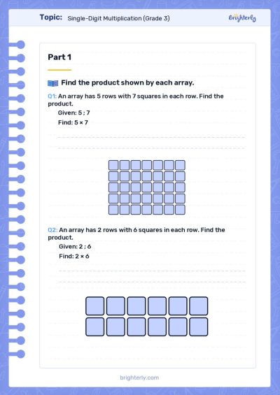 Single Digit Multiplication Worksheets