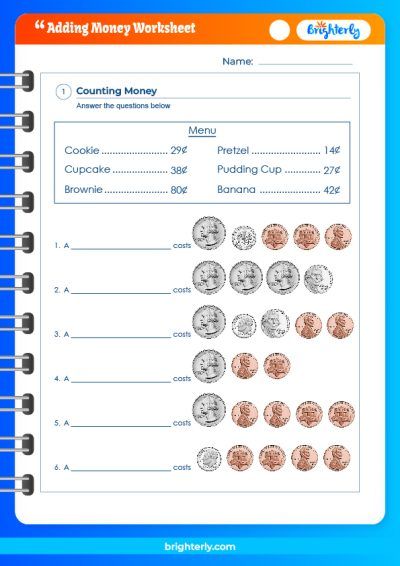 Adding Mixed Coins Worksheet