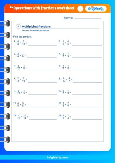 Adding, Subtracting, Multiplying And Dividing Fractions And Mixed Numbers Worksheet