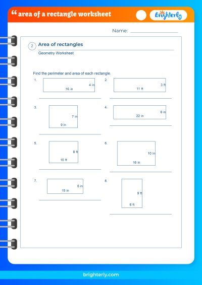 Area Of Rectangles Worksheet PDF