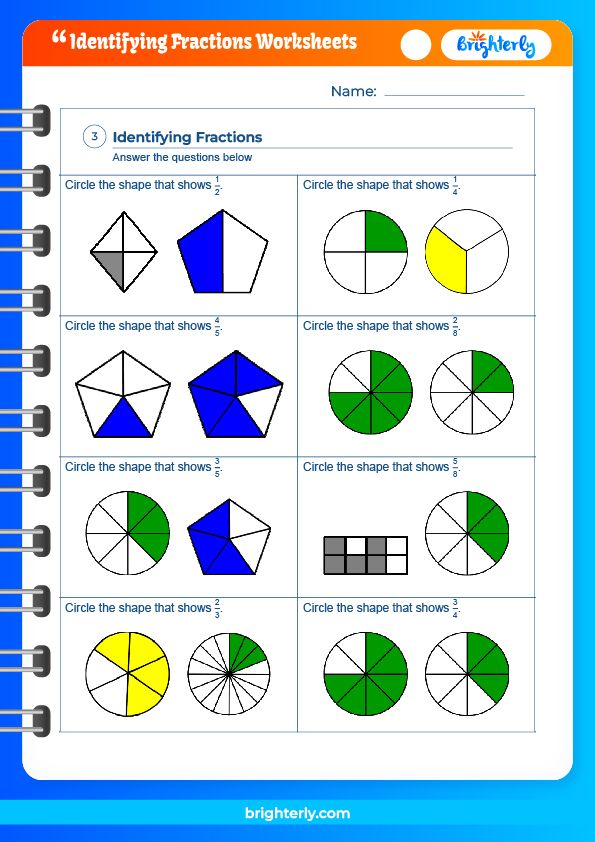 FREE Printable Identifying Fractions Worksheets [PDFs] Brighterly