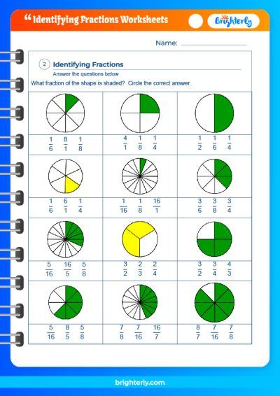 Identifying Mixed Fractions Worksheets