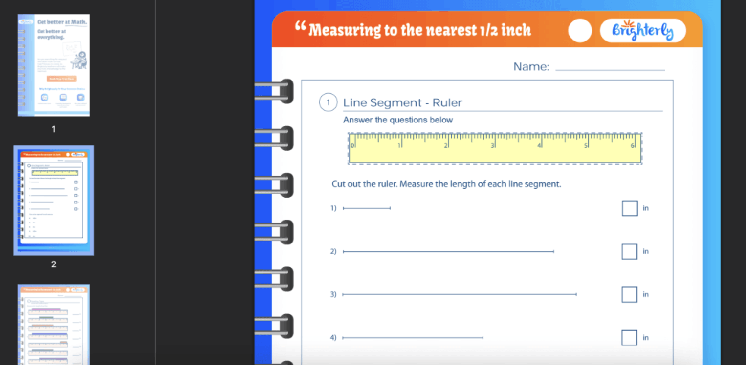 Measuring To The Nearest 1/2 Inch Worksheets [Free Printable]