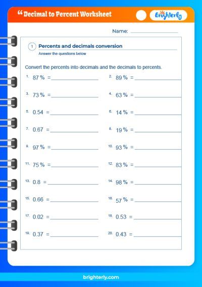Decimals To Percents Worksheets 6Th Grade
