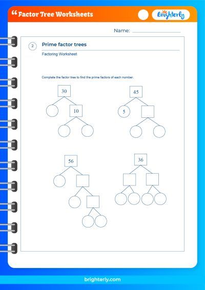 Factor Tree Practice Worksheets