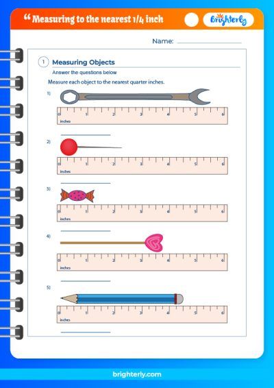 Measuring To The Nearest Quarter Inch Worksheet