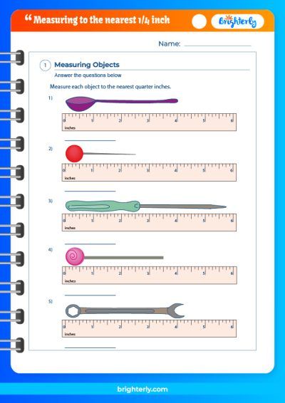Measuring To The Quarter Inch Worksheet