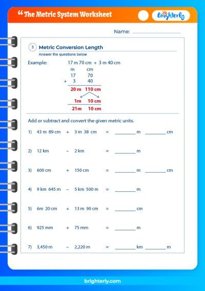 Metric System Challenge Worksheet Answers