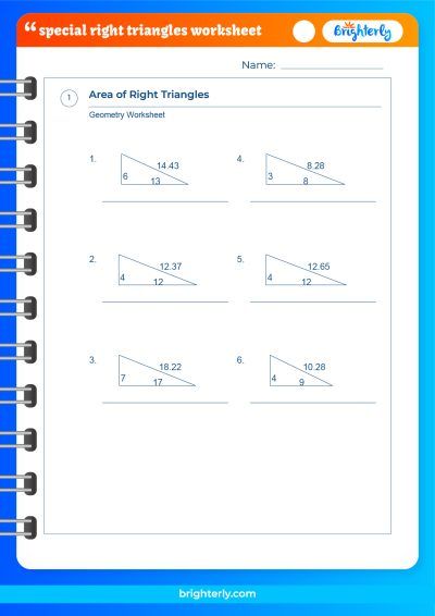 45-45-90 Triangle Worksheet