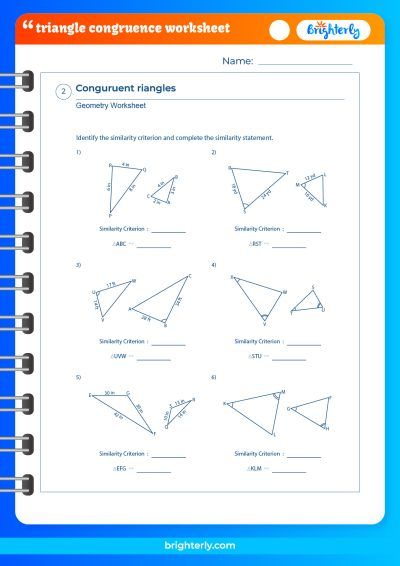 Triangle Congruence Worksheet PDF