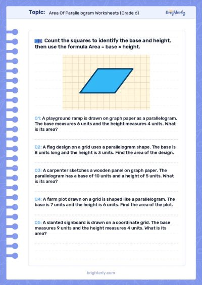 Parallelogram Worksheets