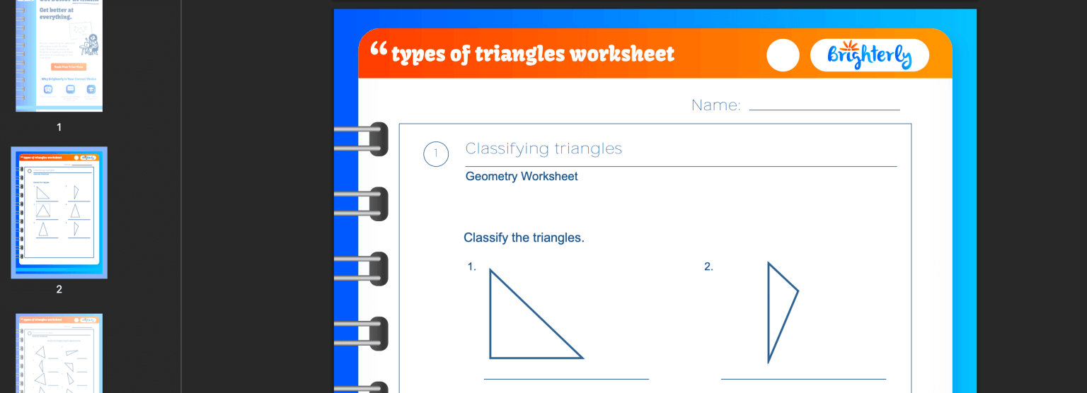 FREE Printable Types Of Triangles Worksheets [PDFs] Brighterly