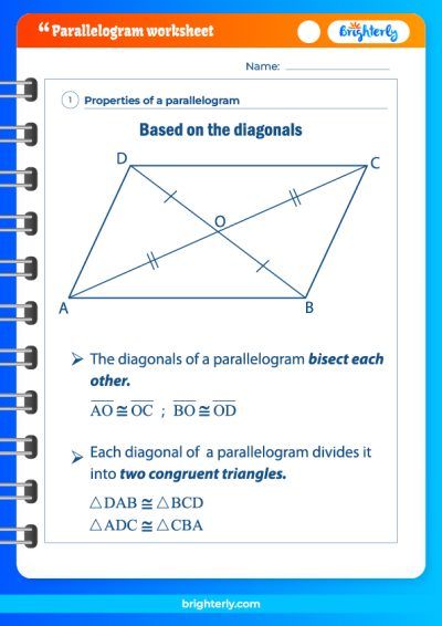 Parallelogram Practice Worksheet Answers