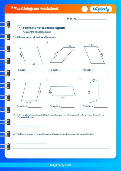 Parallelograms Worksheet Answers