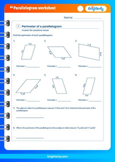 Parallelogram Practice Worksheet