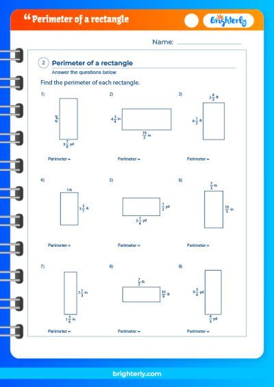 Perimeter Of Rectangle Formula Worksheet