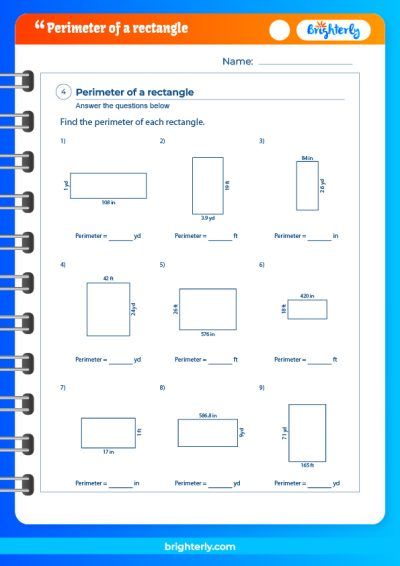 Square And Rectangle Perimeter Worksheets