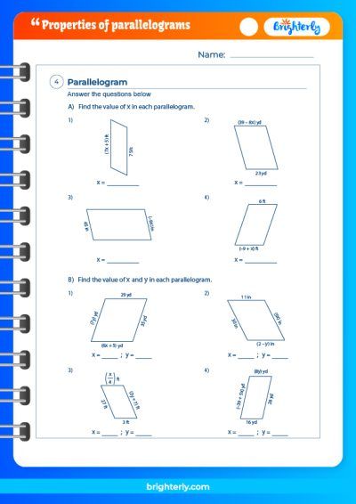 Properties Of Parallelograms Worksheet Answers With Work