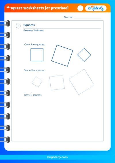 Square Shape Worksheets For Preschoolers