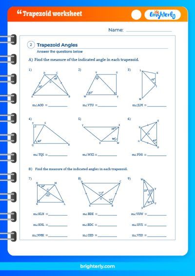 Trapezoid Worksheet Geometry