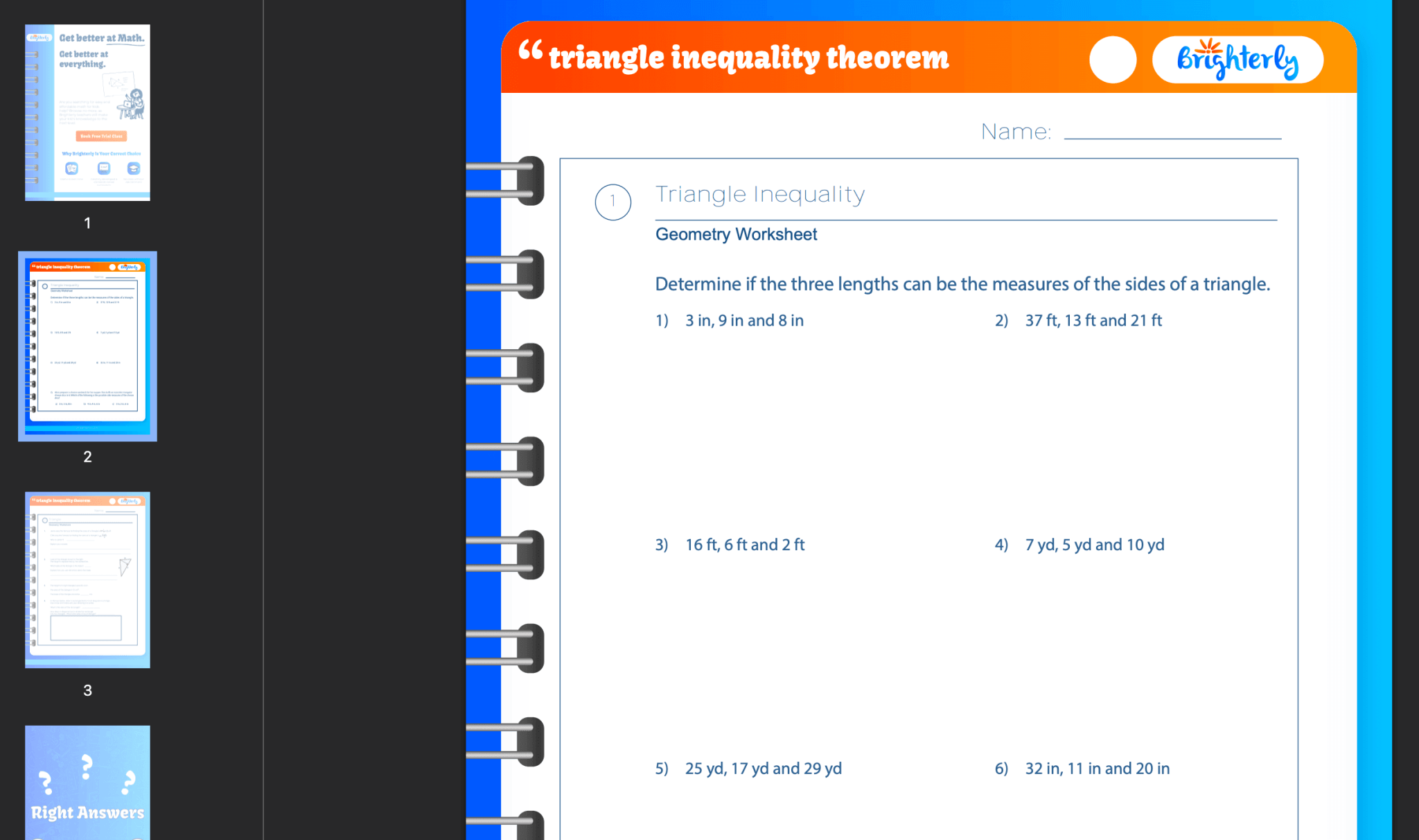 Triangle Inequalities Worksheets [Free Printable]