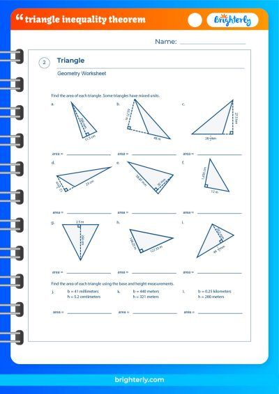 Triangle Inequalities Worksheet