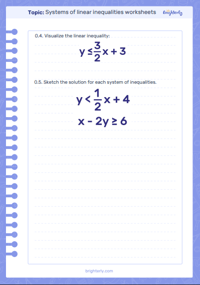 Systems of Linear Inequalities Worksheet 2