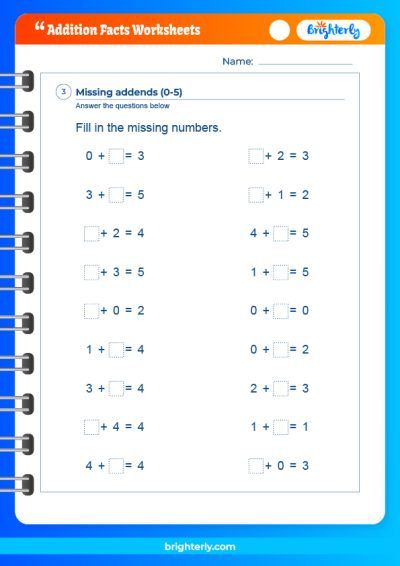 Addition Fact Practice Worksheets