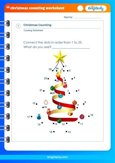 Christmas Counting Worksheets Preschool