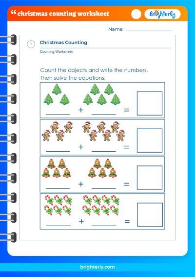 Christmas Counting Worksheet Free