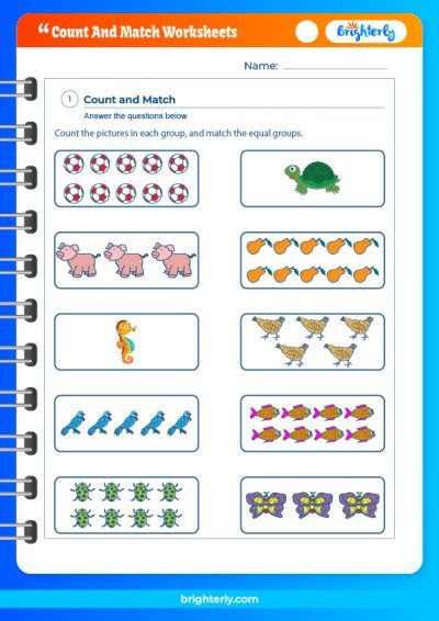 Count and Match Free Worksheets
